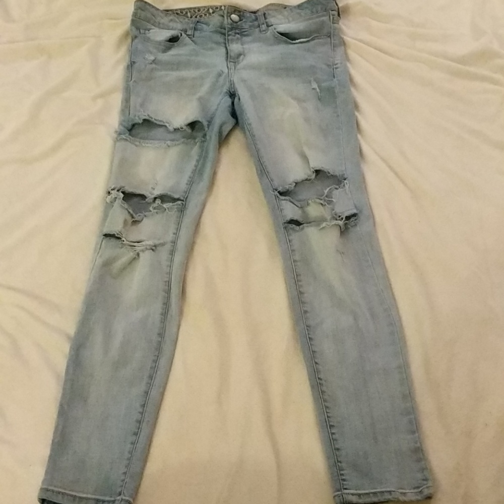 Light denim jeggings